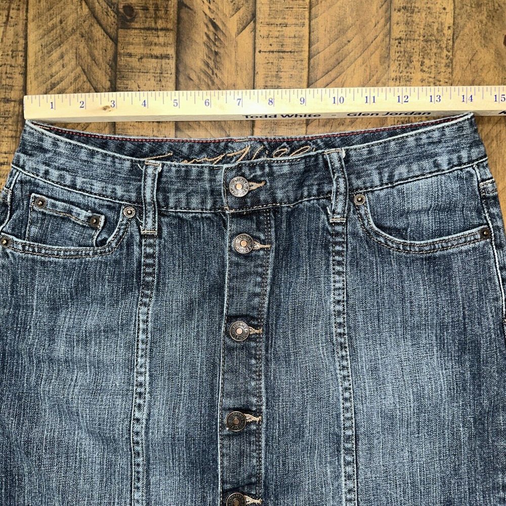 Vintage Tommy Hilfiger Denim Maxi Skirt Front/rear Pockets size 6-buttons (SO13) - Picture 6 of 8